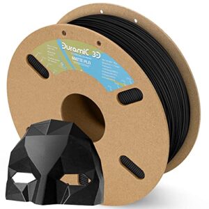 duramic 3d matte pla filament 1.75mm black, 1kg cardboard spool matte finish 3d printer filament pla 1.75mm dimensional accuracy 99% +/- 0.03 mm, printing with fdm 3d printer, easy to remove support