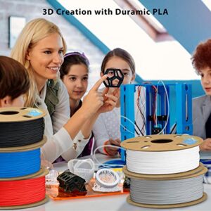 DURAMIC 3D Matte PLA Filament 1.75mm Black, 1kg Cardboard Spool Matte Finish 3D Printer Filament PLA 1.75mm Dimensional Accuracy 99% +/- 0.03 mm, Printing with FDM 3D Printer, Easy to Remove Support