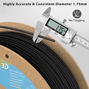 DURAMIC 3D Matte PLA Filament 1.75mm Black, 1kg Cardboard Spool Matte Finish 3D Printer Filament PLA 1.75mm Dimensional Accuracy 99% +/- 0.03 mm, Printing with FDM 3D Printer, Easy to Remove Support