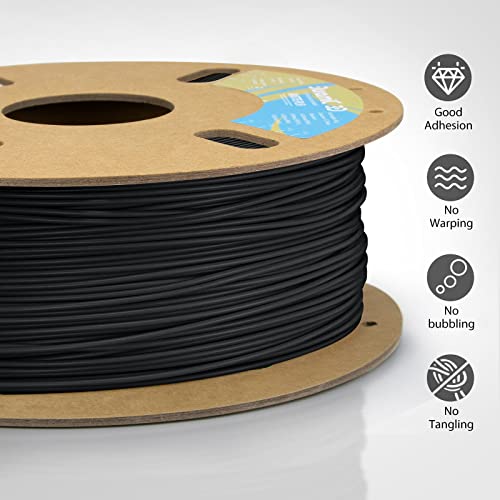 DURAMIC 3D Matte PLA Filament 1.75mm Black, 1kg Cardboard Spool Matte Finish 3D Printer Filament PLA 1.75mm Dimensional Accuracy 99% +/- 0.03 mm, Printing with FDM 3D Printer, Easy to Remove Support