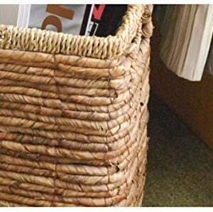 KXA Straw Magazine Basket Storage Basket Magazine Basket Rectangular Storage Basket Vintage Chinese Finishing Basket 26 38 15cm