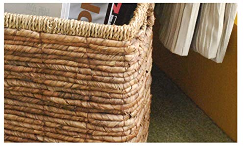 KXA Straw Magazine Basket Storage Basket Magazine Basket Rectangular Storage Basket Vintage Chinese Finishing Basket 26 38 15cm