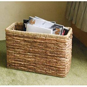 KXA Straw Magazine Basket Storage Basket Magazine Basket Rectangular Storage Basket Vintage Chinese Finishing Basket 26 38 15cm