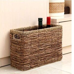 KXA Straw Magazine Basket Storage Basket Magazine Basket Rectangular Storage Basket Vintage Chinese Finishing Basket 26 38 15cm