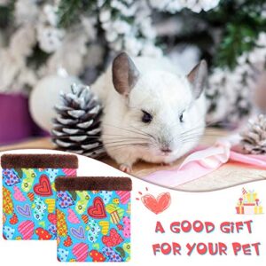 2 Pieces Hamster Sleeping Bag Rat Hamster House Bed Small Pet Nest Hideout Pouch Small Animal Sleep Bed Winter Sack Cage Nest Bed for Guinea Pig Squirrel Ferret Chinchilla (Heart Pattern, Dot Pattern)