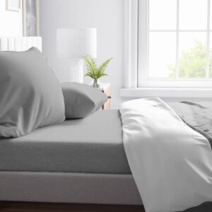 kotton culture king sheets 4 piece 100% egyptian cotton 600 thread count soft organically grown long staple cotton bedding luxury hotel sheets with deep pocket snug fit sateen weave (silver)
