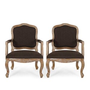 christopher knight home andrea dining chair sets, brown + natural