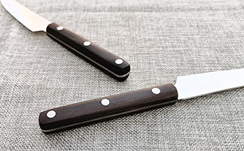 UMOGI Premium Steak Knives Set of 8 in Gift Box - Full Tang Wenge Wood Handle - HC German Stainless Steel, Straight Edge Non Serrated 4.5''Dinner Knife, Kitchen Tableware Knives Cutlery Set