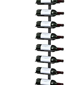 TheRackCo. Wall Series - Center Frame Metal Wall Mount Wine Bottle Rack, Black (12 Bottles) + Free Corkscrew Wine Bottle Opener