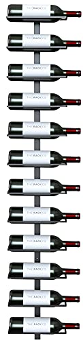 TheRackCo. Wall Series - Center Frame Metal Wall Mount Wine Bottle Rack, Black (12 Bottles) + Free Corkscrew Wine Bottle Opener