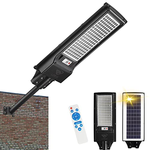 Lovus 600W LED Solar Street Light with Motion Sensor, 6000K Outdoor Solar Flood Light Dusk to Dawn, IP65 Waterproof Solar Parking Lot Light for Garage and Driveway - ST120-078