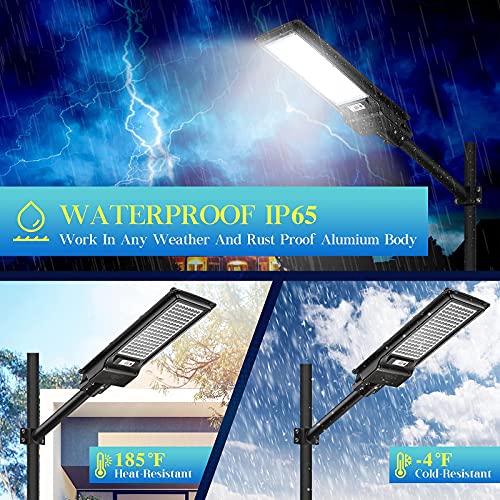 Lovus 600W LED Solar Street Light with Motion Sensor, 6000K Outdoor Solar Flood Light Dusk to Dawn, IP65 Waterproof Solar Parking Lot Light for Garage and Driveway - ST120-078