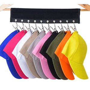 lekusha cap organizer hanger, 10 baseball cap holder, hat organizer storage for closet - change your cloth hanger to cap organizer hanger - keep your hats cleaner than a hat rack, black