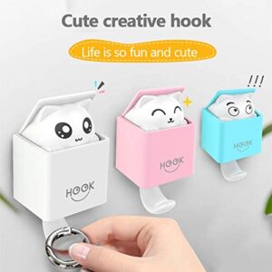 RELABTABY Cute Cartoon Wall Hook, Fun Adhesive Kids Wall Hooks for Boy and Girl Room Bedroom Hanging Towel, Coat, Hat, Scarf, Cloth, Key, Bag, Belt, Toy and More [4-Pack]…