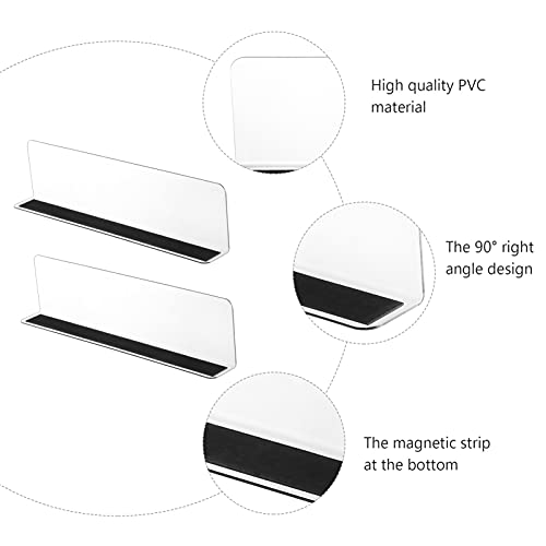 UKCOCO Plastic Shelf Divider Shop Shelf Divider and Shelf Separator for Organization in Store Kitchen and Office Shelves 5PCS