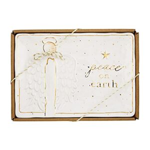 mud pie, angel, gold sentiment platter, 7" x 10"