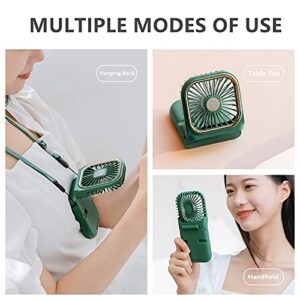 Mini Fan, Portable USB Rechargeable Handheld Fan, Portable Fan Has Three Gears Of Wind Speed, Folding Mobile Phone Bracket. 3000mAh Power Supply Provides Emergency Charging For The Device ( Green )