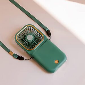 Mini Fan, Portable USB Rechargeable Handheld Fan, Portable Fan Has Three Gears Of Wind Speed, Folding Mobile Phone Bracket. 3000mAh Power Supply Provides Emergency Charging For The Device ( Green )