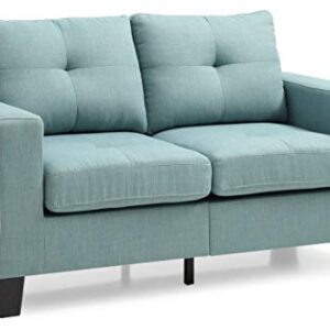 Glory Furniture Newbury Living Room Furniture, 36" H x 58" W x 32" D, Teal