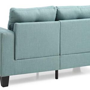 Glory Furniture Newbury Living Room Furniture, 36" H x 58" W x 32" D, Teal