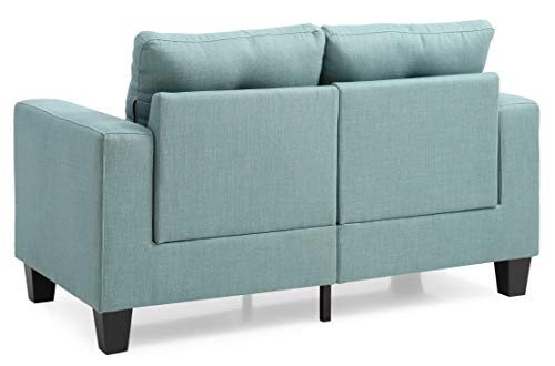 Glory Furniture Newbury Living Room Furniture, 36" H x 58" W x 32" D, Teal