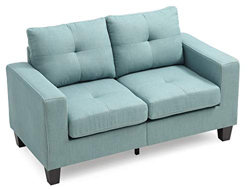 Glory Furniture Newbury Living Room Furniture, 36" H x 58" W x 32" D, Teal