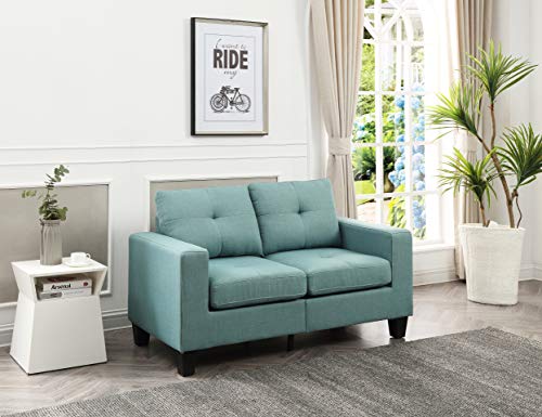 Glory Furniture Newbury Living Room Furniture, 36" H x 58" W x 32" D, Teal