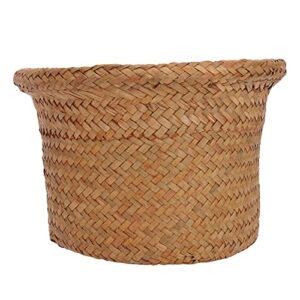 nuobesty wicker trash can rattan garbage bin waste basket hyacinth flower pots woven storage basket for home office