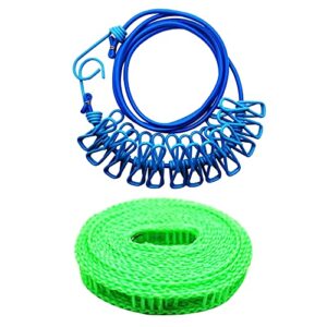 windproof travel nylon clothesline, 2 pieces portable hanger rope clothespin for home & travel