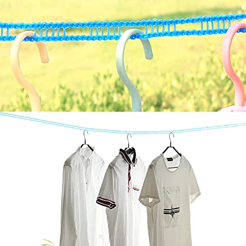 Windproof Travel Nylon Clothesline, 2 Pieces Portable Hanger Rope Clothespin for Home & Travel