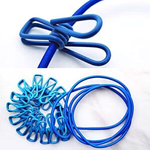 Windproof Travel Nylon Clothesline, 2 Pieces Portable Hanger Rope Clothespin for Home & Travel