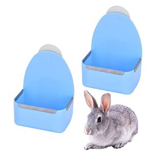 kathson food and water bowl cage feeder for rabbits dish feeder removable hanging spill proof anti bite for rabbit, guinea pig, chinchilla, hamster, ferret (blue)