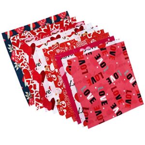 exceart fabric fabric 30 sheets assorted craft fabric bundle patchwork fabric sets quilting sewing patchwork cloths delicate sewing patchwork cloths diy craft heart pattern quilting quilted