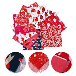 EXCEART Fabric Fabric 30 Sheets Assorted Craft Fabric Bundle Patchwork Fabric Sets Quilting Sewing Patchwork Cloths Delicate Sewing Patchwork Cloths DIY Craft Heart Pattern Quilting Quilted