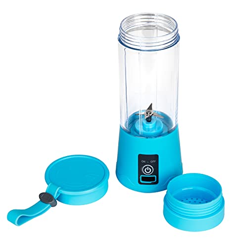 Mind Reader PORBLEND-BLU Handheld, Rechargeable Personal USB-Powered Juicer, Blue Portable Blender, One Size