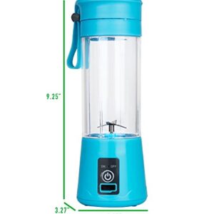 Mind Reader PORBLEND-BLU Handheld, Rechargeable Personal USB-Powered Juicer, Blue Portable Blender, One Size