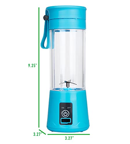 Mind Reader PORBLEND-BLU Handheld, Rechargeable Personal USB-Powered Juicer, Blue Portable Blender, One Size