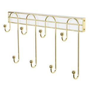 J JACKCUBE DESIGN Wall Mounted Coffee Mug Cup Holder Gold Metal Rack for Home, Kitchen Tea Cup Display Storage Organizer with 8 Hooks - MK738A