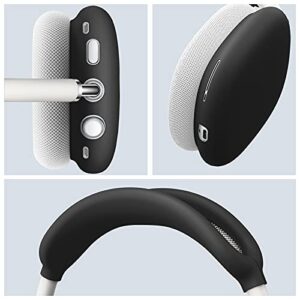 Fintie Silicone Case Cover for AirPods Max Headphones, Anti-Scratch Ear Cups Cover and Headband Cover for AirPods Max, Accessories Skin Protector for AirPods Max (Black)
