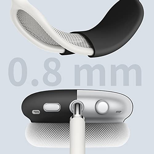 Fintie Silicone Case Cover for AirPods Max Headphones, Anti-Scratch Ear Cups Cover and Headband Cover for AirPods Max, Accessories Skin Protector for AirPods Max (Black)