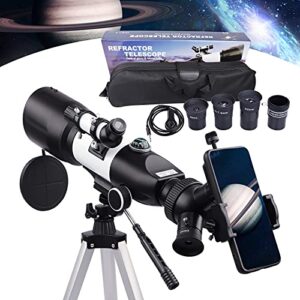 bebang telescope for adults & kids - 70mm aperture 400mm refractor telescope for astronomy beginners, 3 rotatable eyepieces, easy to set up