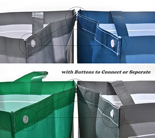 YOUNG DA Reusable Recycle Bin Bags, Separate Recycling Trash Bins Box for Home Kitchen Garden, Recyclable Waste Sorting Organizer Waterproof Compartment Container(3pcs)