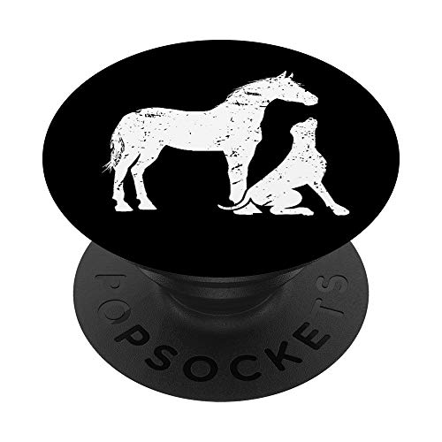 HORSE and DOG Motif for women and men. Horse Dog Lover PopSockets Swappable PopGrip