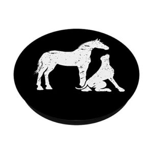 HORSE and DOG Motif for women and men. Horse Dog Lover PopSockets Swappable PopGrip