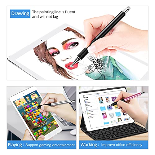 Capacitive Stylus Pen (4 Pack), Universal Stylist Pens [2 in 1 Precision Series] Fine Point Disc Stylus Touch Screen Pens for iPhone/iPad/Android/Tablet and All Capacitive Touch Screens