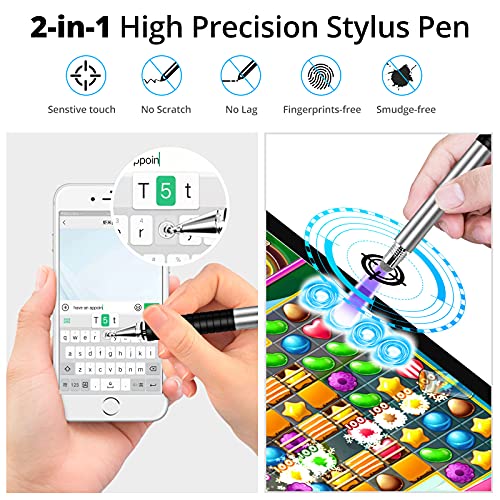 Capacitive Stylus Pen (4 Pack), Universal Stylist Pens [2 in 1 Precision Series] Fine Point Disc Stylus Touch Screen Pens for iPhone/iPad/Android/Tablet and All Capacitive Touch Screens