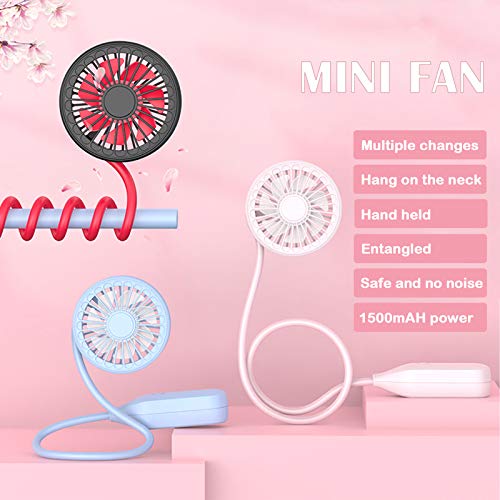 LYHMGZ Mini Handheld Portable Baby Stroller Fan Flexible Stand Fix on Student Bed Bike Crib Car Seat ,3 Speeds USB or Battery Powered Fan,personal fans small quiet (Pink)