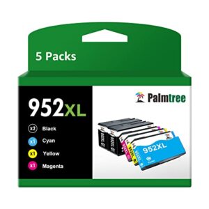palmtree 952 xl ink cartridge replacement for 952 xl 952xl ink cartridges with updated chips for officejet pro 8700 8702 8710 8730 7720 7740 8720 8210 8216 8745 printer ink(5-pack)