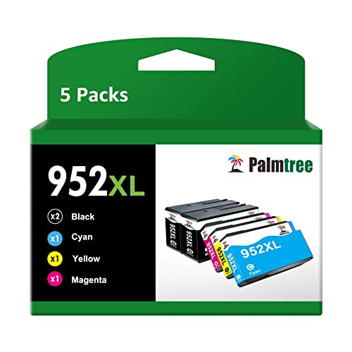 Palmtree 952 XL Ink Cartridge Replacement for 952 XL 952xl Ink Cartridges with Updated Chips for OfficeJet Pro 8700 8702 8710 8730 7720 7740 8720 8210 8216 8745 Printer Ink(5-Pack)