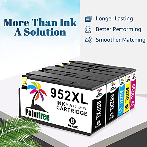 Palmtree 952 XL Ink Cartridge Replacement for 952 XL 952xl Ink Cartridges with Updated Chips for OfficeJet Pro 8700 8702 8710 8730 7720 7740 8720 8210 8216 8745 Printer Ink(5-Pack)